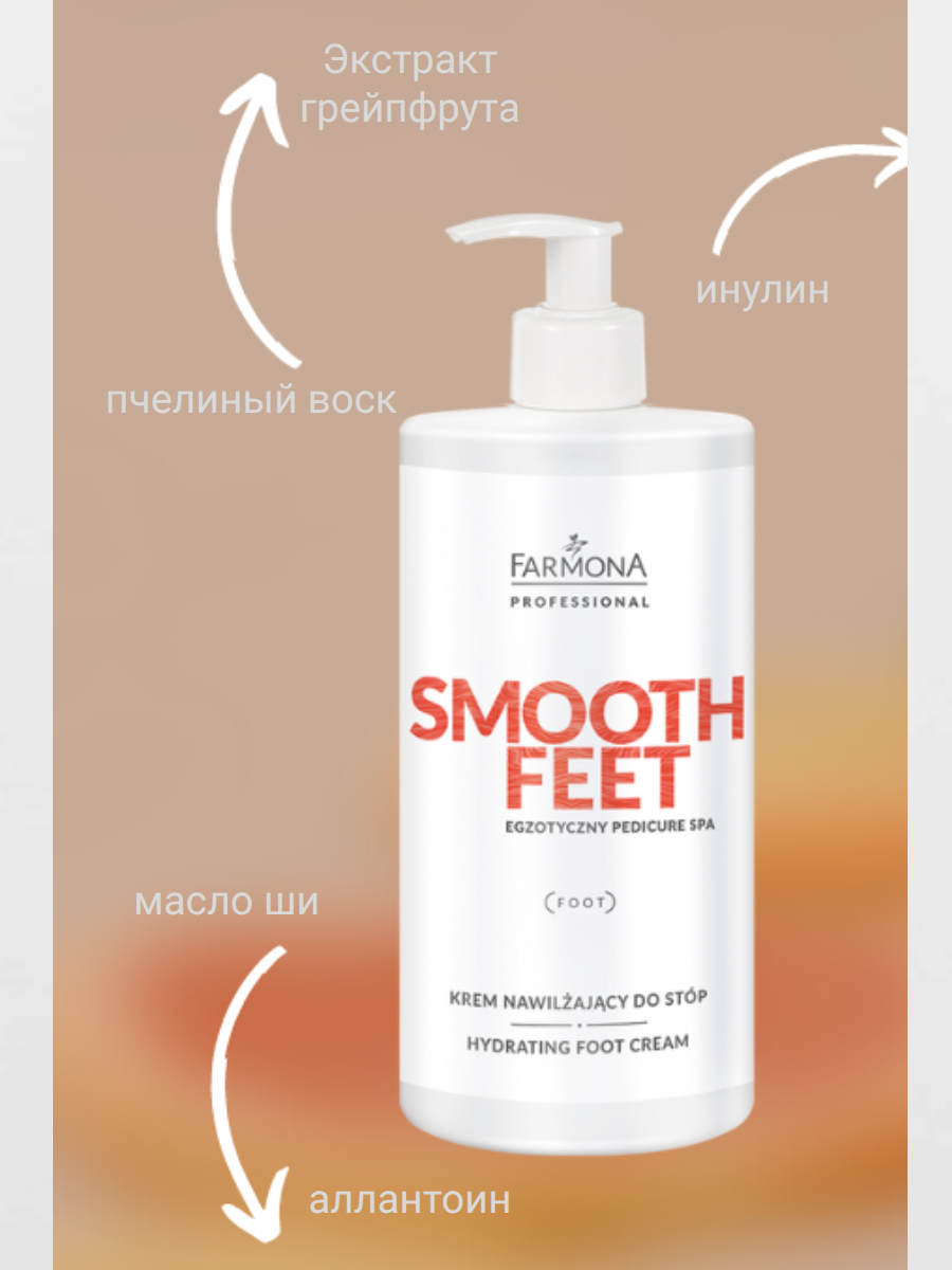 SMOOTH FEET Грейпфрутовый крем для стоп с антибактериальным эффектом 500 мл — изображение 2