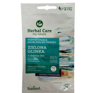 Herbal Care Очищающая маска для лица «Зелёная глина» в саше 2х5гр